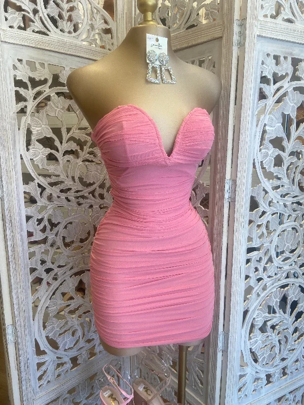 Exclusive Deals Online Pink Heart Lined Mini Dress