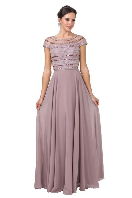 New Styles Just In Mother of the Bride Long Formal Cap Sleeve Dress