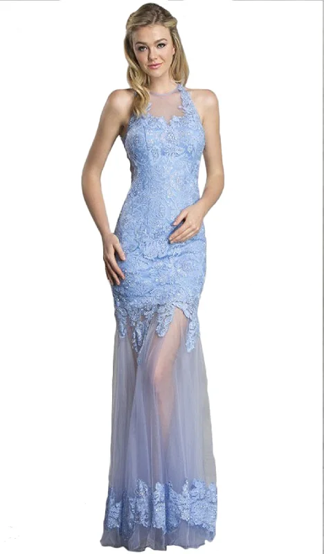 Special Offers, Don't Miss Trevi Collection - Long Sheath Gown with Sheer Illusion Skirt