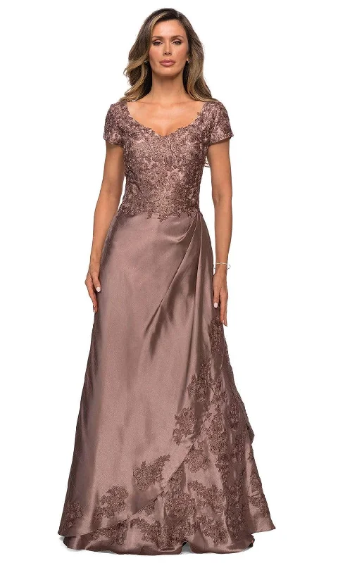 Fashion-Forward Offers La Femme - 27033 Floral Satin A-Line Mother of the Bride Gown