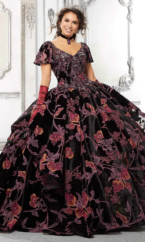 Enjoy Discount Vizcaya by Mori Lee - 89325 Vintage Velvet Floral Ballgown