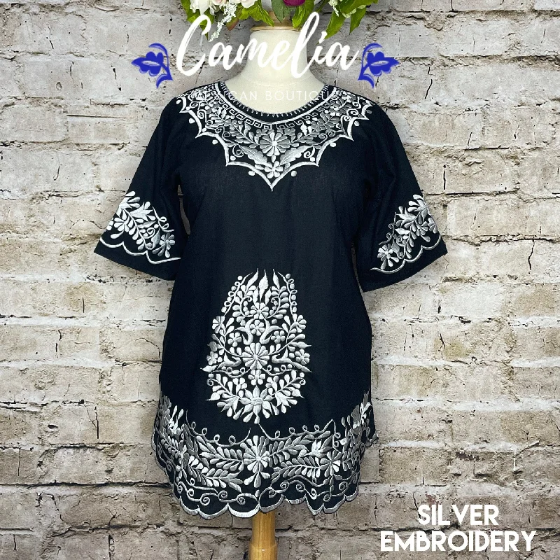 Black - Silver Embroidery