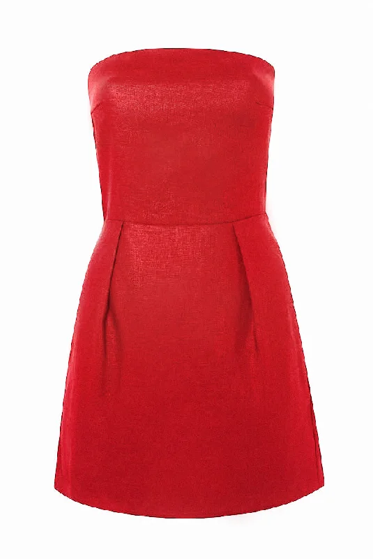 Shop Sale Items 'Yves Uro' Mini Dress - Tomato Red