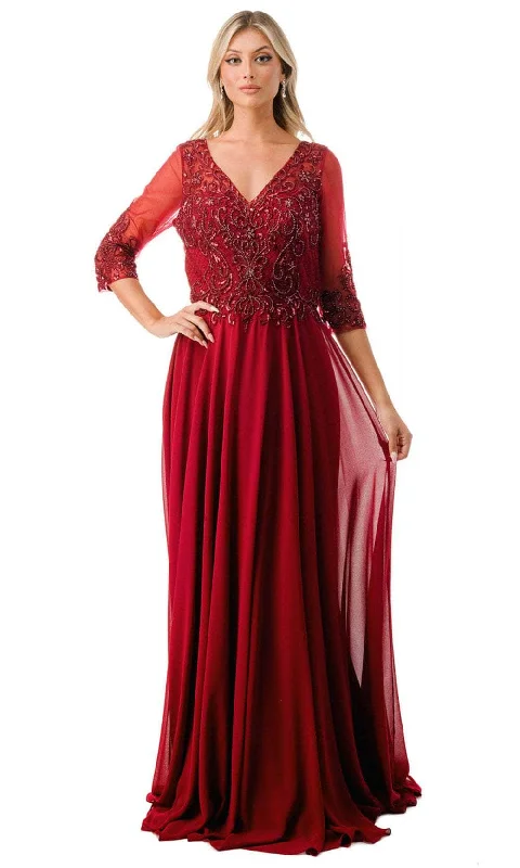 Sustainable Fashion Extravaganza Trevi Collection M2722 - Illusion Sleeve A-Line Evening Gown