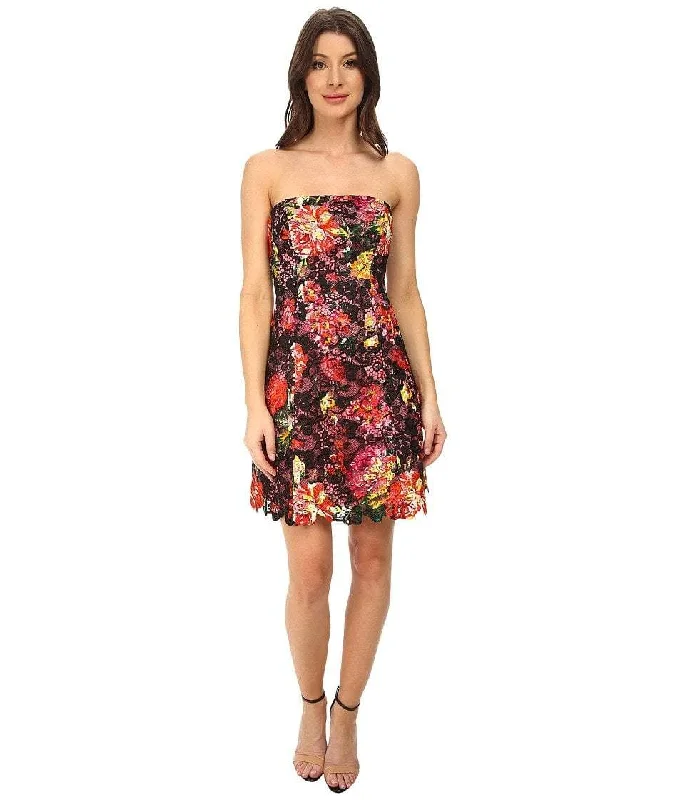 Sustainable Fashion Extravaganza Adrianna Papell - Floral Print Lace Sleeveless Short Dress 41907160