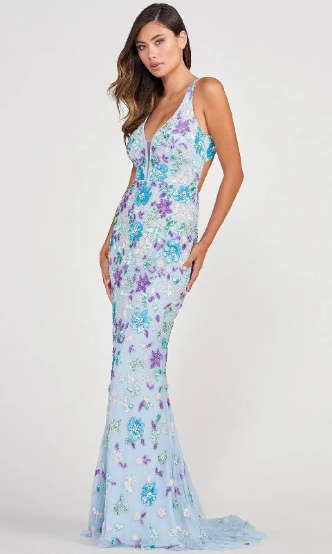 New Arrivals Colette By Daphne CL2088 - Floral Patterned Sequin Long Gown