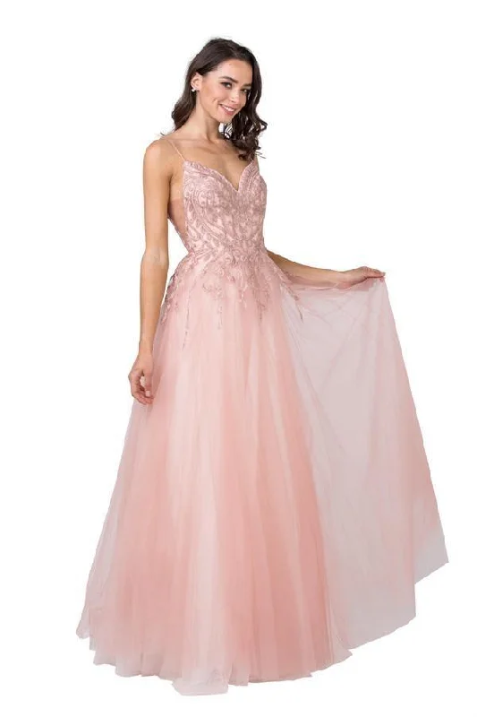 Dive Into Trendy Styles Long Ball Gown Spaghetti Straps Evening Prom Dress