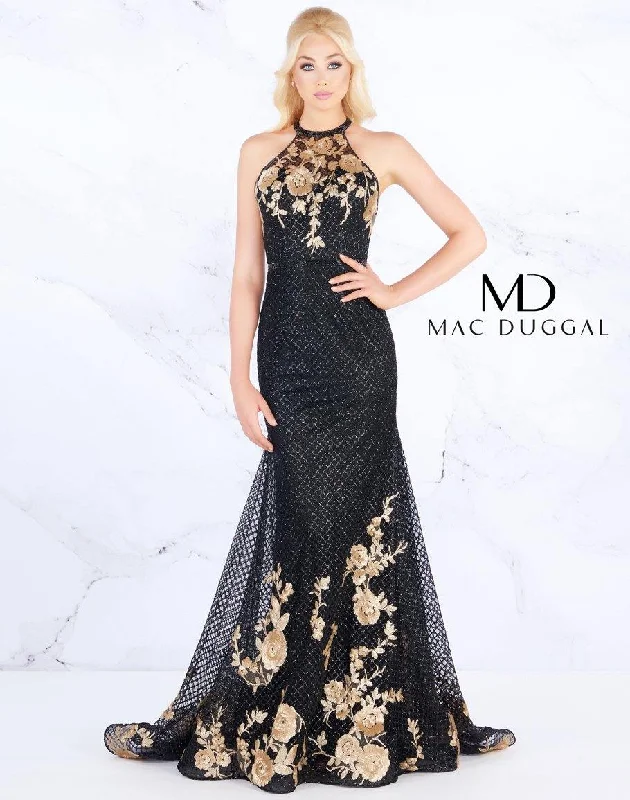 Hot Brand Discounts Mac Duggal 30578 Long Formal Halter Prom Dress