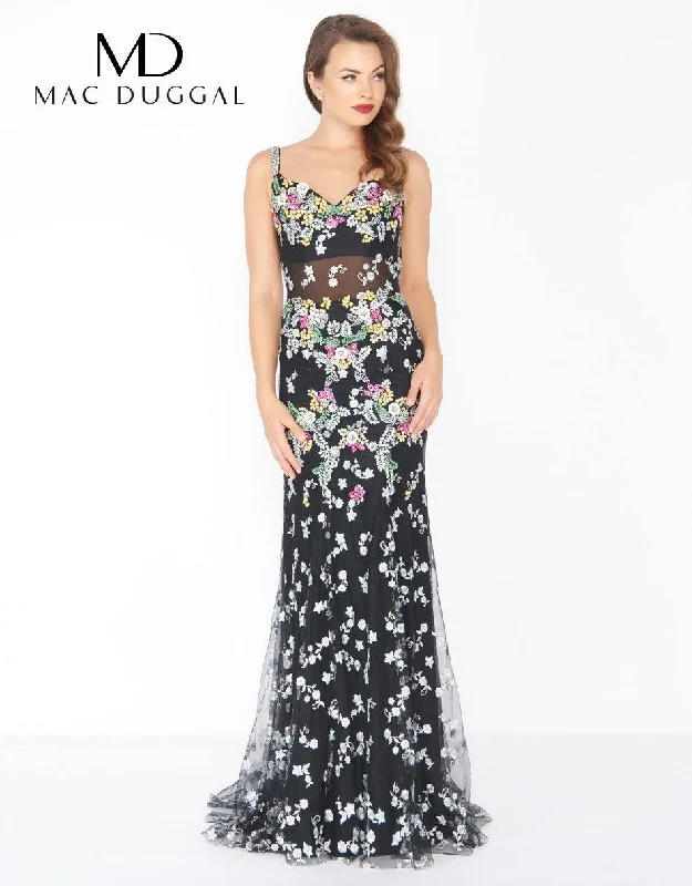 Step Ahead, Lead The Trend Mac Duggal 50386 Prom Long Floral Evening Dress