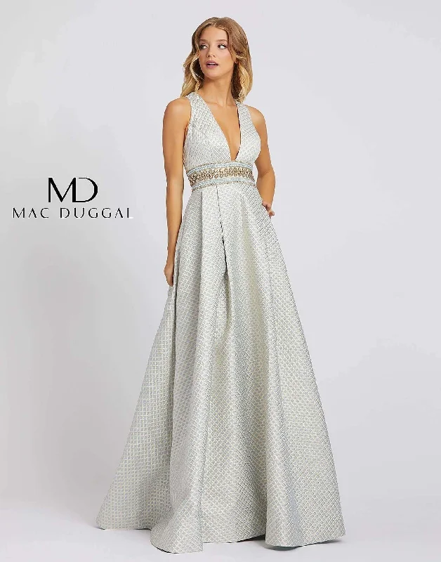 Huge Discounts This Week Mac Duggal 26107 Prom Long Sleeveless Metallic Gown