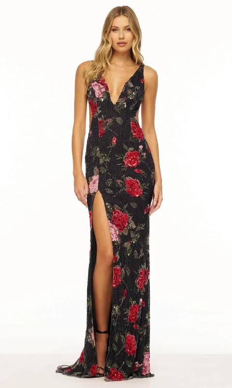 Affordable Luxury Fashion Sherri Hill 56301 - Floral Printed Sleeveless Dress