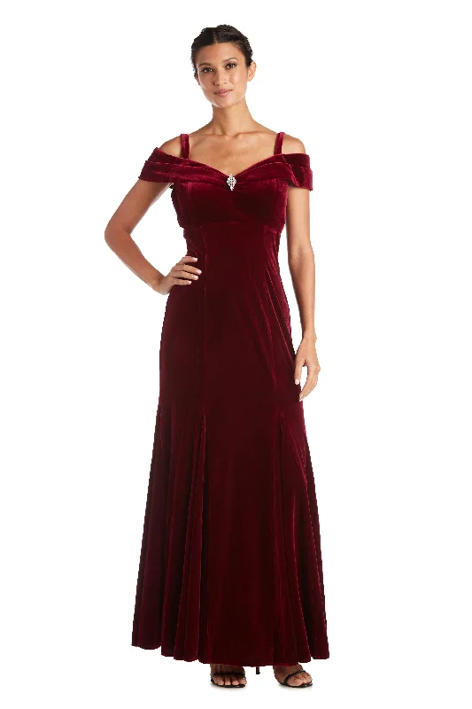 Luxury Fashion R&M Richards 2509P Long Formal Velvet Petite Dress Sale