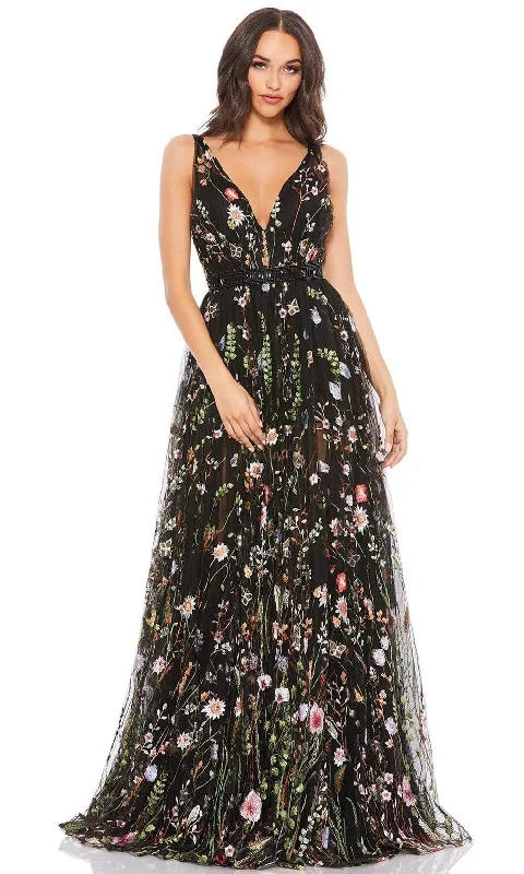 Elevated Casual Discounts Mac Duggal - 70132 Floral Embroidered A-Line Gown