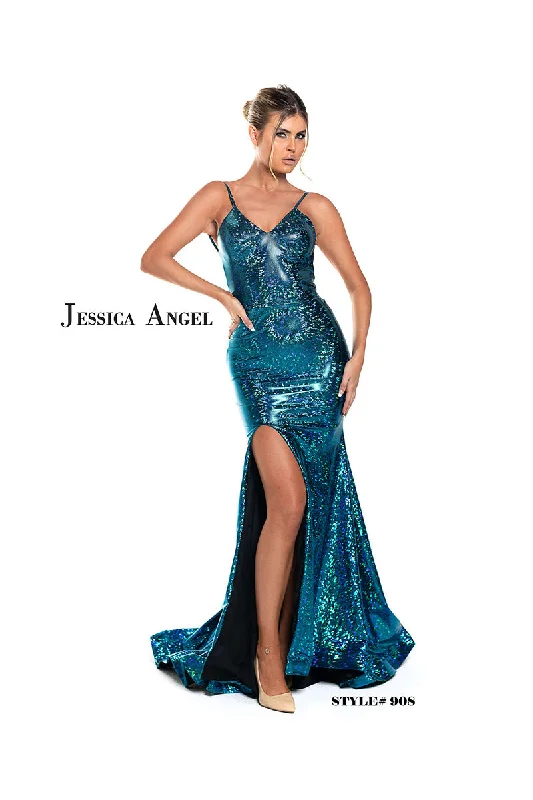 Swimwear Summer Blowout JESSICA ANGEL COLLECTION - SPANDEX HIGH SLIT GOWN 908