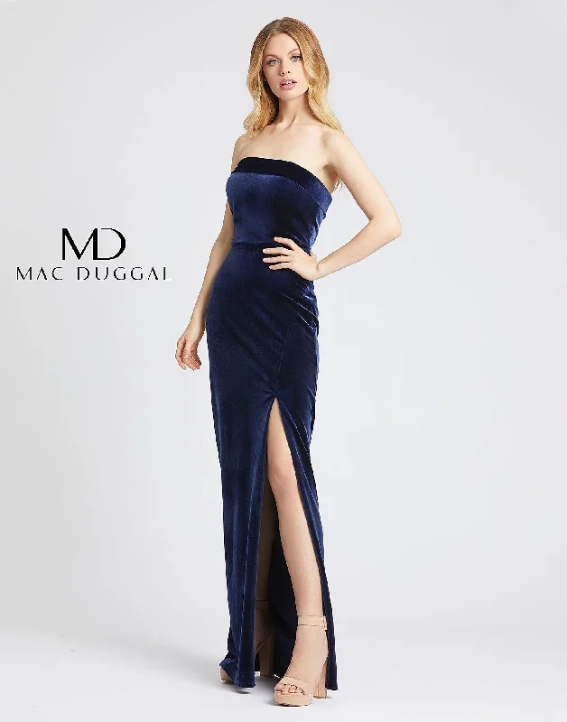 Style Without Limits Mac Duggal 25635 Long Formal Strapless Velvet Gown