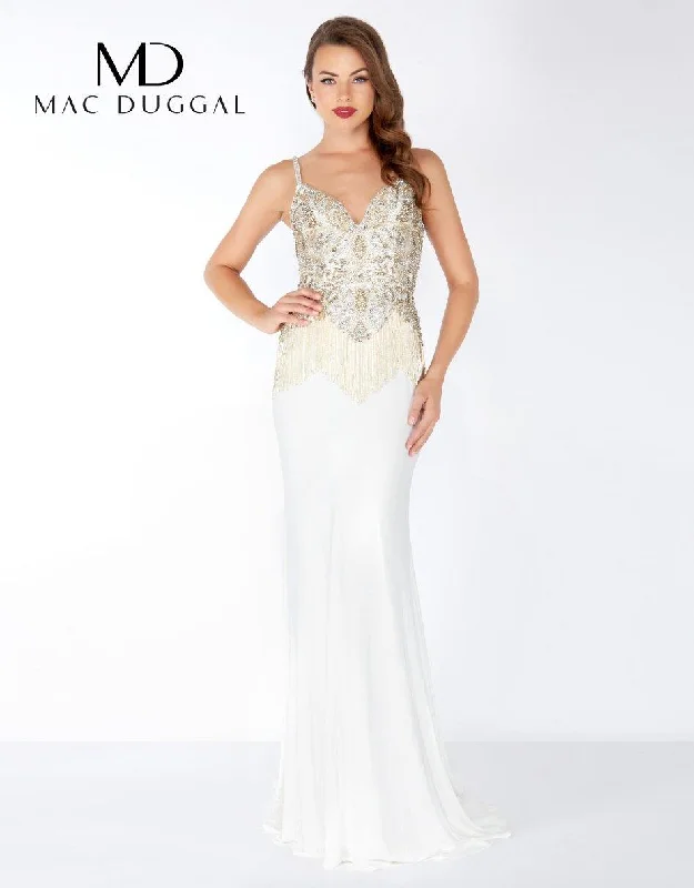 Unleash Your Trend Driven Style Mac Duggal 62957 Long Spaghetti Strap Prom Dress