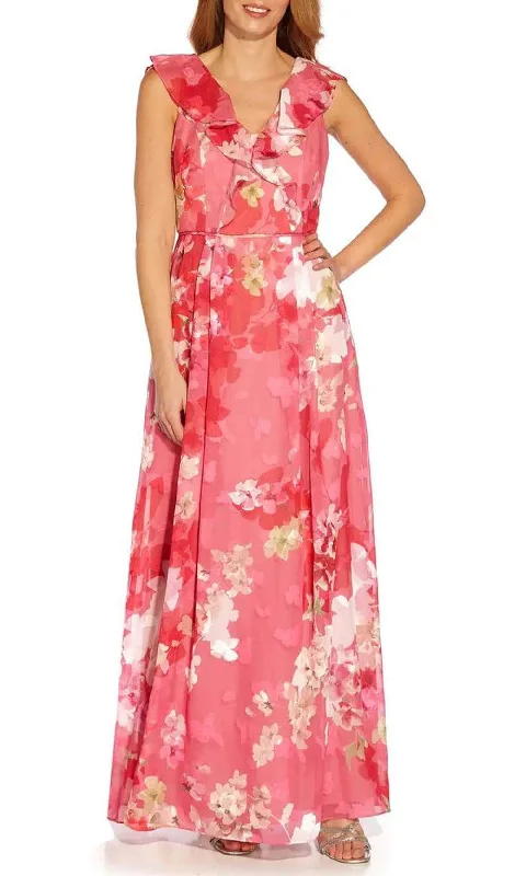 Special Offers, Don't Miss Adrianna Papell AP1E209744 - Ruffle Trimmed Floral Dress