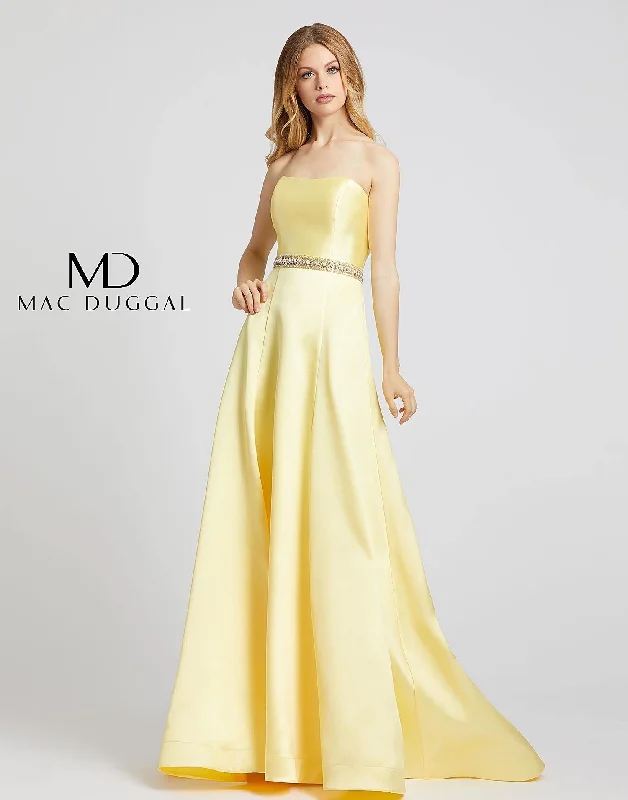 New Season Fashion Preview Mac Duggal 67687 Prom Strapless Satin Long Dress