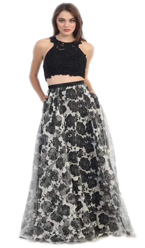 Exclusive Sale Eureka Fashion - Two Piece Floral Evening Gown