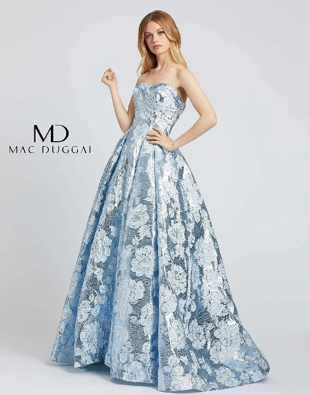 Chic And Trendy Mac Duggal 66947 Prom Long Strapless Floral Ballgown