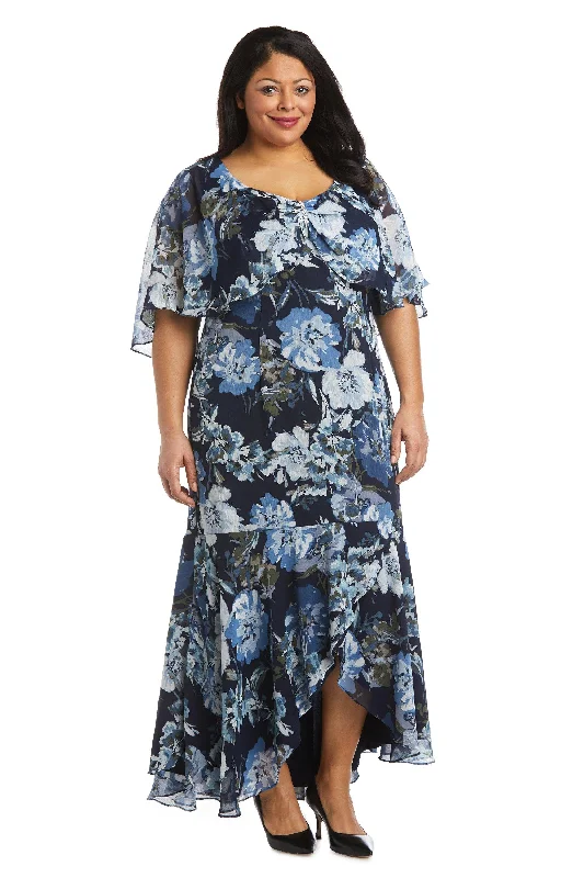 Fashion Deal R&M Richards 7770W Plus Size High Low Chiffon Dress