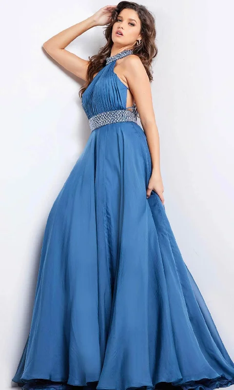 Valentine's Special Jovani 36749 - Halter Ruched Prom Gown