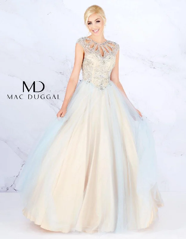 New Arrivals Mac Duggal 40750 Prom Long Cap Sleeve Ball Gown