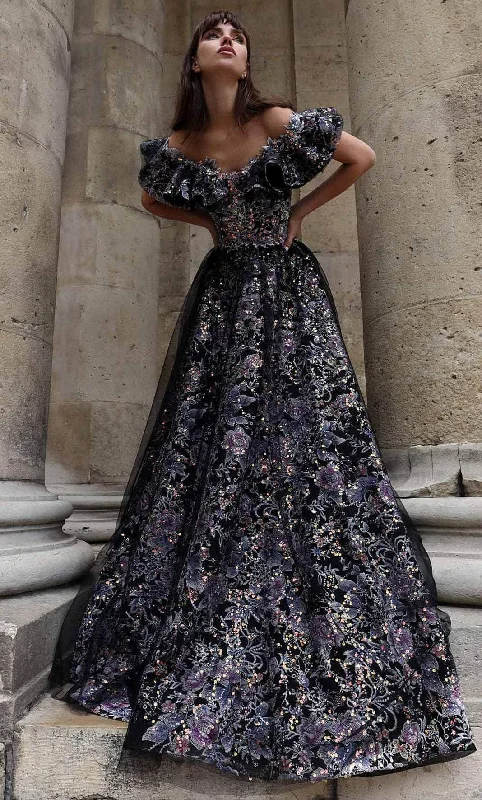 Unbeatable Prices MNM Couture K4018 - Off Shoulder Floral A-line Gown