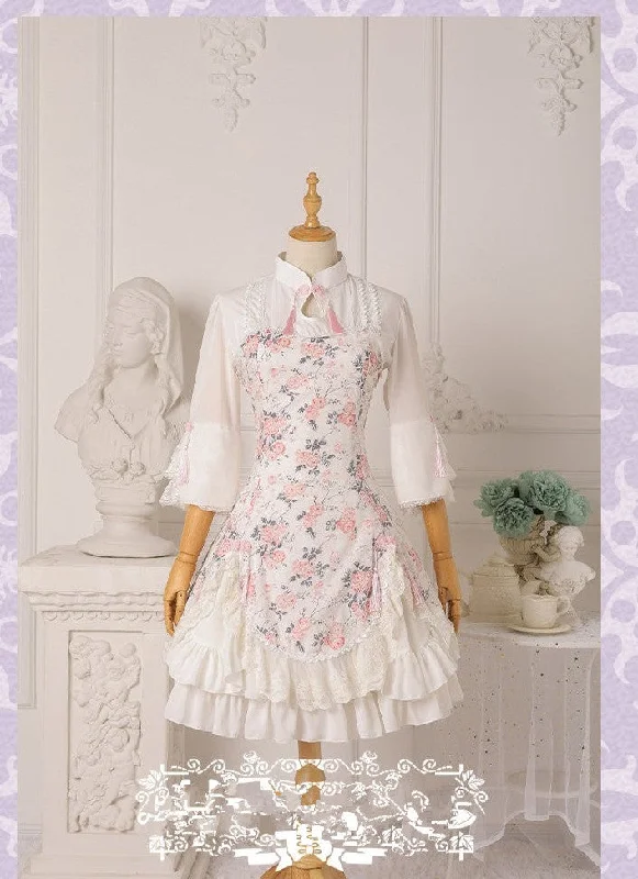 Budget Friendly Strawberry Witch~Floral Chinese Qi Lolita OP Dress