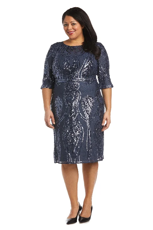 Fresh Styles, Fresh Deals R&M Richards 7434W Short Plus Size Sequins Cocktail