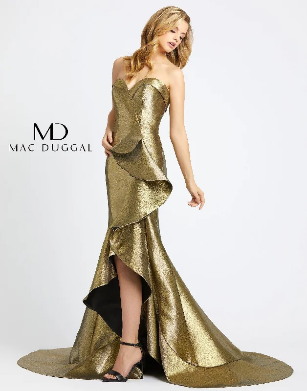 Limited Time Special Offer Mac Duggal 67662 Prom Long Metallic Trumpet Dress