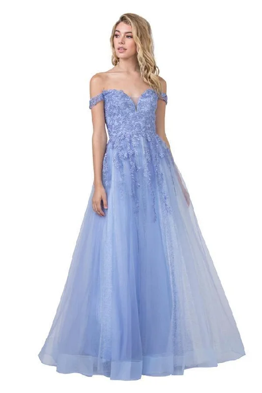 Ride The Style Wave Long Formal Off Shoulder Evening Prom Ball Gown