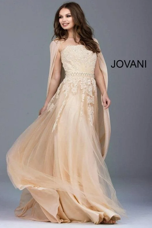 Style Without Limits Jovani 50190 Prom Long Strapless Formal Cape Dress