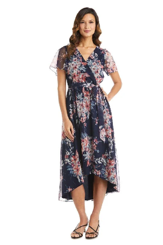 Limited Time Offers R&M Richards 7790 High Low Print Dress