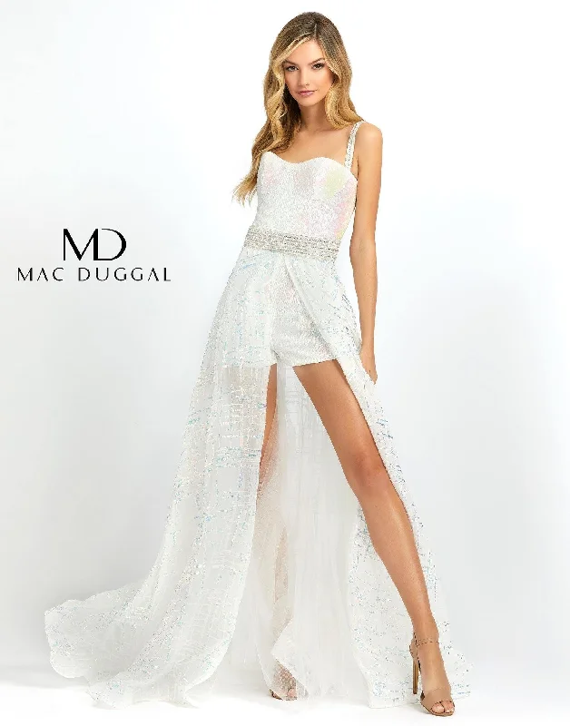 Mega Sales Mac Duggal 66858 Short Sequined A Line Romper