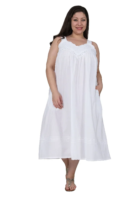 Hot Deals La Cera Plus Size Embroidered Sleeveless Pinafore Gown