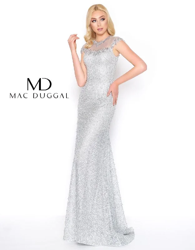 Special Offer For You Mac Duggal 50504 Long Formal Beaded Cap Sleeve Gown