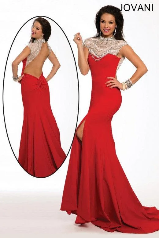 Top Brand Discounts Jovani 21894 Long Formal Cap Sleeve Prom Dress