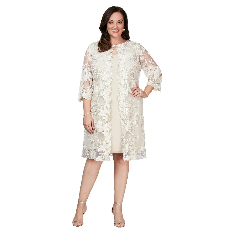 Playful Fashion Offers Alex Evenings AE84122337 Short Plus Size Floral Dress