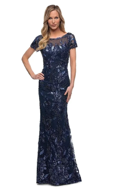 High-End Style Discounts La Femme - 29961 Floral Sequined Evening Mother of the Bride Dress