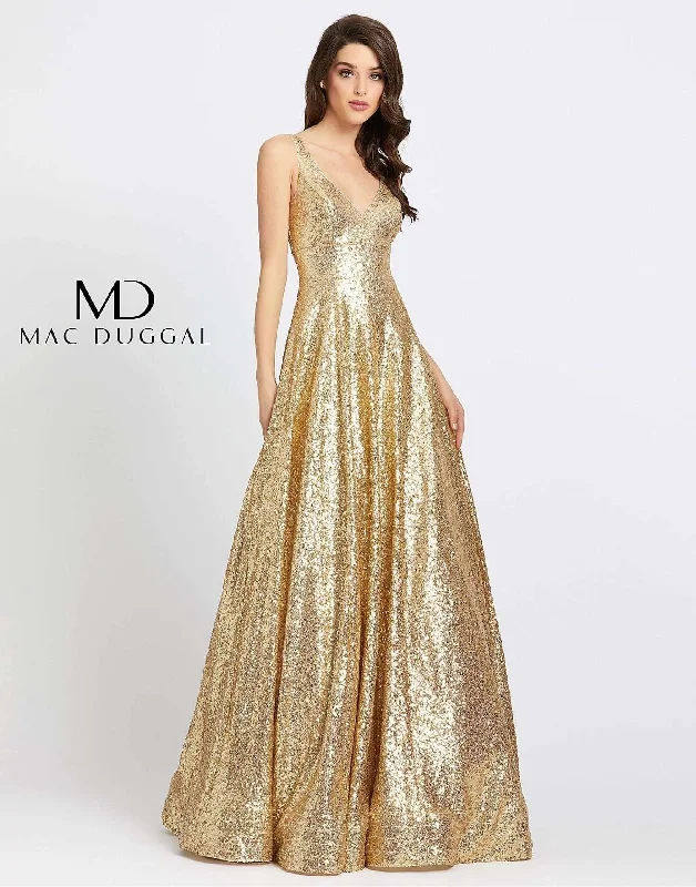 Classic Modern Offers Mac Duggal 48798 Long Sleeveless A Line Prom Dress