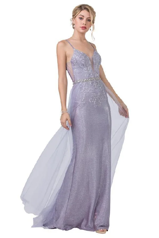 Massive Savings Long Formal Spaghetti Straps Glitter Knit Prom Gown