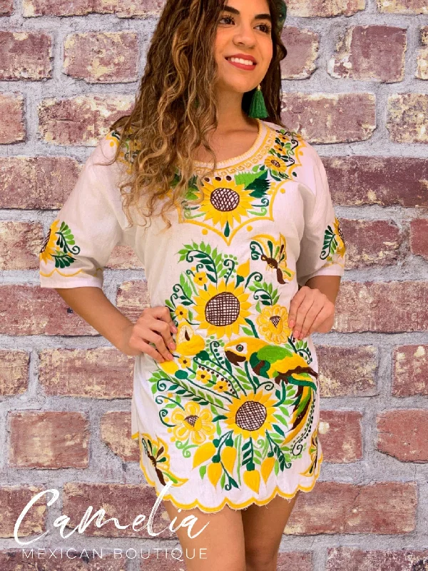 Polished Style Deals Mexican Mini Dress Sunflower