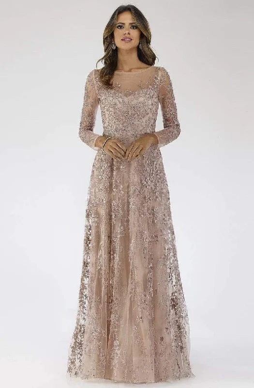 Seasonal Trends Lara Dresses - 29677 Illusion Long Sleeve Lace Applique A-Line Gown