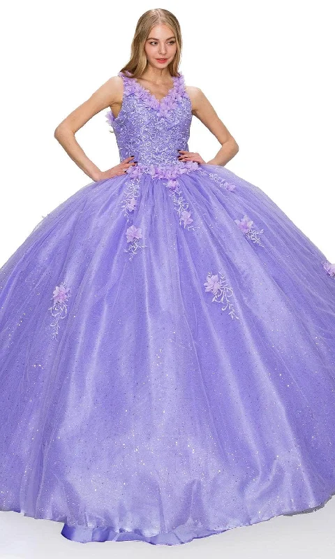 Season Offer Cinderella Couture 8025J - 3D Floral Applique Sleeveless Ballgown