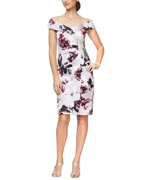 Valentine's Special Alex Evenings 8160259 Off Shoulder Short Dress