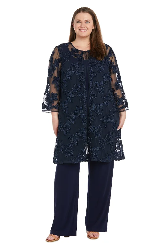 Hot Deals R&M Richards 3146W Long Plus Size Formal Floral Pantsuit