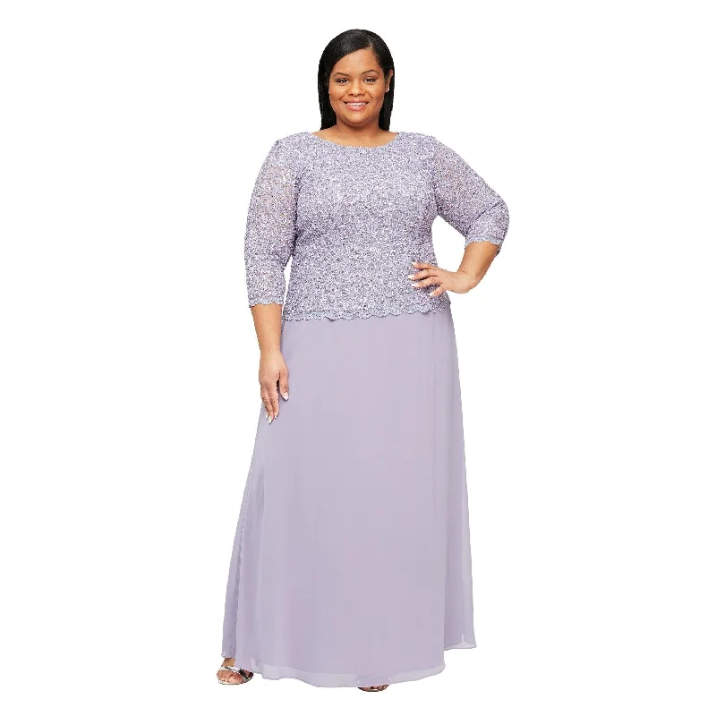 Limited Time Flash Sale Alex Evenings AL412318 Long Plus Size Dress Sale