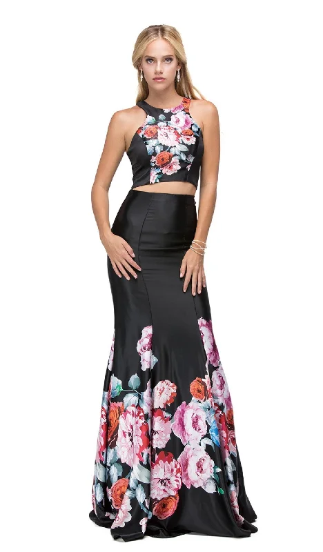 Polished Style Deals Dancing Queen - 9904 Two-Piece Floral Multi-print Formal Dress