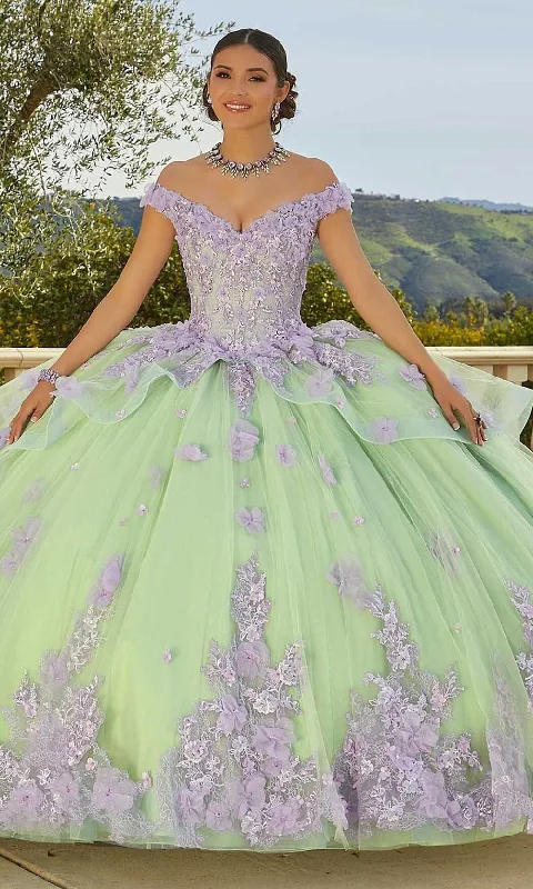 Limited Stock, Big Discounts Vizcaya by Mori Lee 89437 - Off-The-Shoulder 3D Floral Applique gown